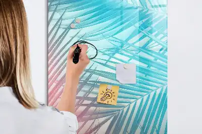 Magnetisk whiteboard med motiv af palmeblade