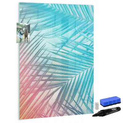 Magnetisk whiteboard med motiv af palmeblade