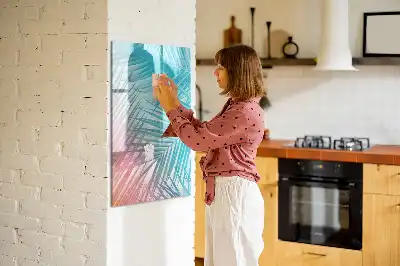 Magnetisk whiteboard med motiv af palmeblade