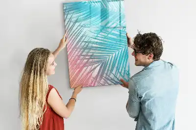 Magnetisk whiteboard med motiv af palmeblade