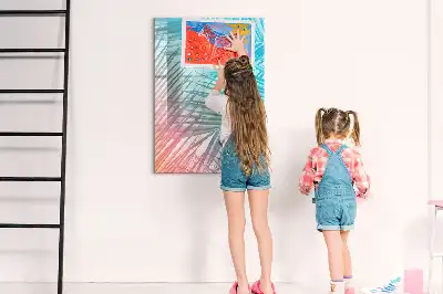 Magnetisk whiteboard med motiv af palmeblade