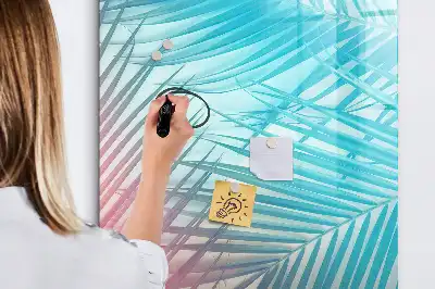 Magnetisk whiteboard med motiv af palmeblade