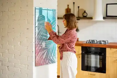 Magnetisk whiteboard med motiv af palmeblade