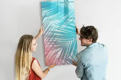 Magnetisk whiteboard med motiv af palmeblade