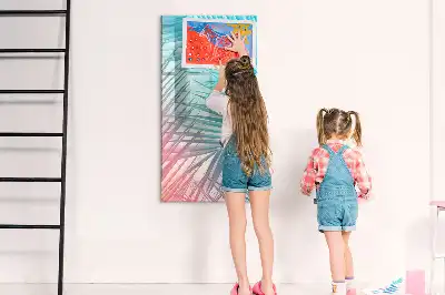 Magnetisk whiteboard med motiv af palmeblade