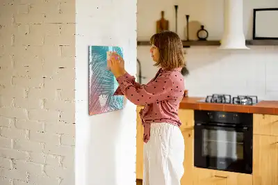 Magnetisk whiteboard med motiv af palmeblade