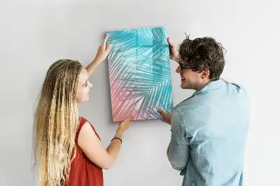 Magnetisk whiteboard med motiv af palmeblade