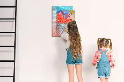 Magnetisk whiteboard med motiv af palmeblade
