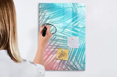Magnetisk whiteboard med motiv af palmeblade