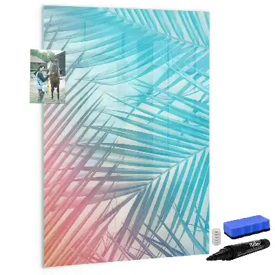Magnetisk whiteboard med motiv af palmeblade