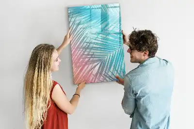 Magnetisk whiteboard med motiv af palmeblade