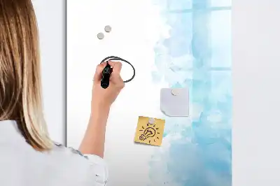 Magnetisk whiteboard med akvarelpletter