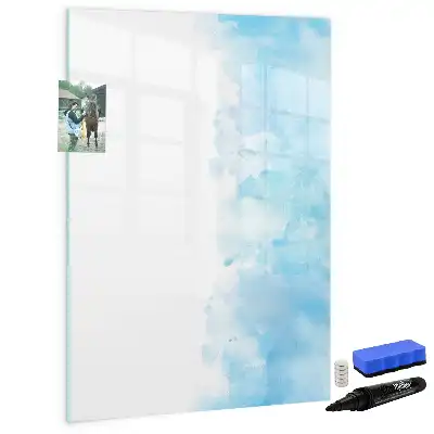 Magnetisk whiteboard med akvarelpletter