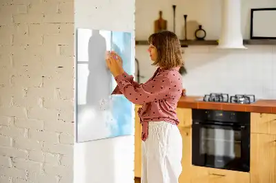 Magnetisk whiteboard med akvarelpletter