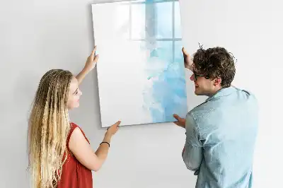 Magnetisk whiteboard med akvarelpletter