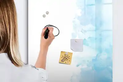 Magnetisk whiteboard med akvarelpletter