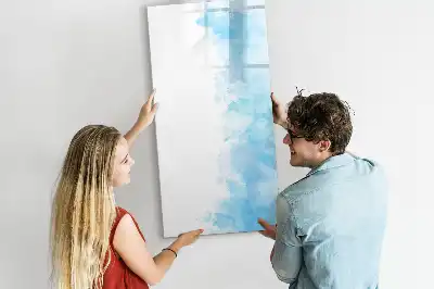 Magnetisk whiteboard med akvarelpletter