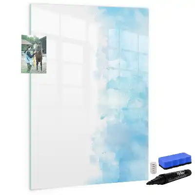 Magnetisk whiteboard med akvarelpletter