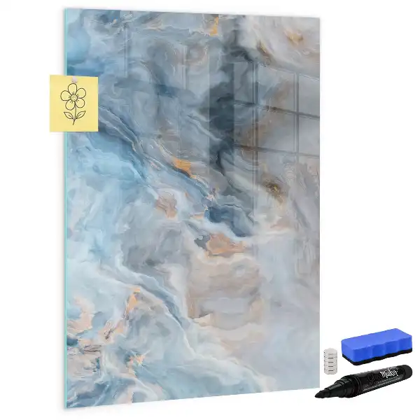 Magnetisk whiteboard med marmormønster
