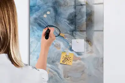 Magnetisk whiteboard med marmormønster