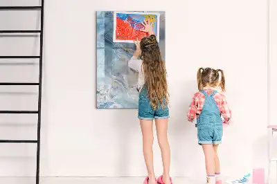 Magnetisk whiteboard med marmormønster