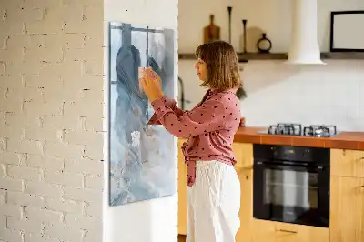 Magnetisk whiteboard med marmormønster