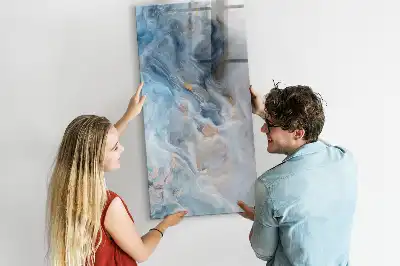 Magnetisk whiteboard med marmormønster