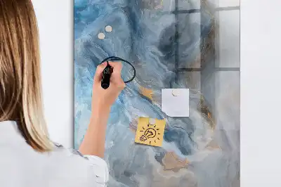 Magnetisk whiteboard med marmormønster