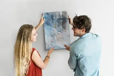 Magnetisk whiteboard med marmormønster