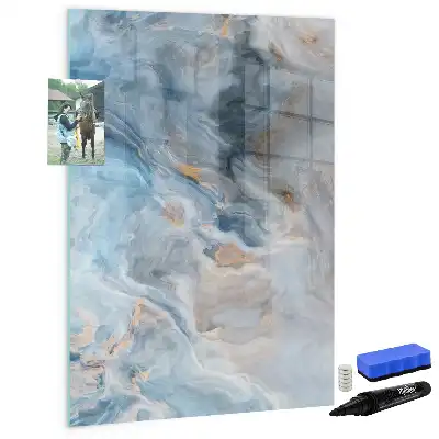 Magnetisk whiteboard med marmormønster