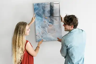 Magnetisk whiteboard med marmormønster