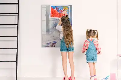 Magnetisk whiteboard med malerisk abstrakt motiv