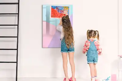 Magnetisk whiteboard med pastelmønster