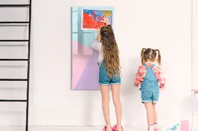 Magnetisk whiteboard med pastelmønster