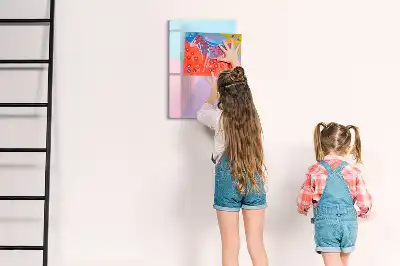 Magnetisk whiteboard med pastelmønster