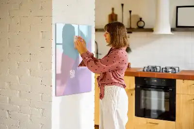 Magnetisk whiteboard med pastelmønster