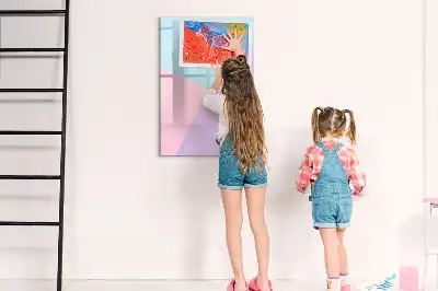 Magnetisk whiteboard med pastelmønster