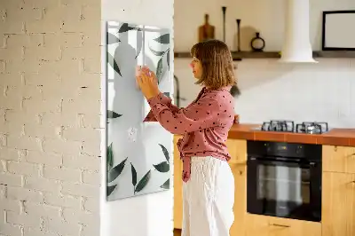 Magnetisk whiteboard med ramme af grønne blade