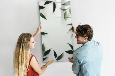 Magnetisk whiteboard med ramme af grønne blade