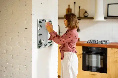Magnetisk whiteboard med ramme af grønne blade