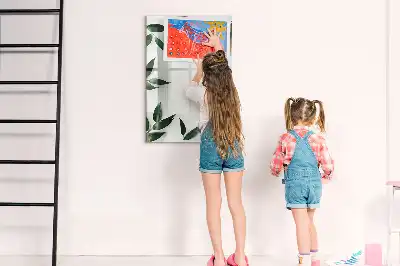 Magnetisk whiteboard med ramme af grønne blade