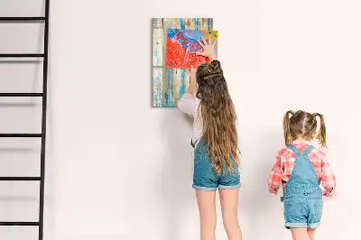 Magnetisk whiteboard i antikt træ
