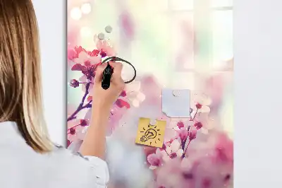 Magnetisk tavle Tørreslette med motiv af forårsblomster