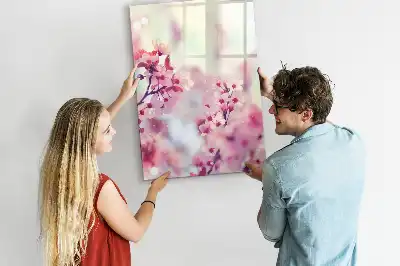 Magnetisk tavle Tørreslette med motiv af forårsblomster