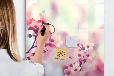 Magnetisk tavle Tørreslette med motiv af forårsblomster