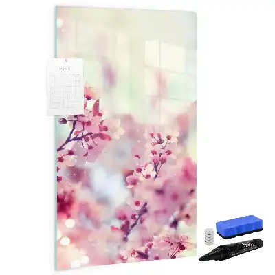 Magnetisk tavle Tørreslette med motiv af forårsblomster