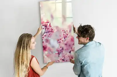 Magnetisk tavle Tørreslette med motiv af forårsblomster