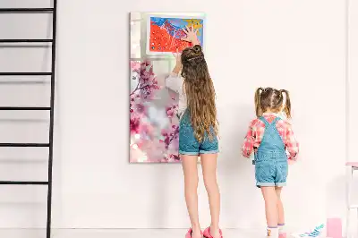 Magnetisk tavle Tørreslette med motiv af forårsblomster