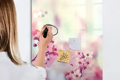 Magnetisk tavle Tørreslette med motiv af forårsblomster