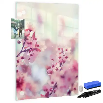 Magnetisk tavle Tørreslette med motiv af forårsblomster